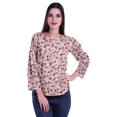 thumbnail image 2 of Moomaya Haut à Manches Longues Imprimé avec Patte de Boutonnage, Col Rond, Tunique d'Été Décontractée pour Femme, 2 of 5