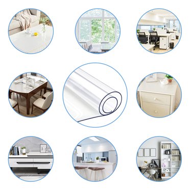 Waterproof Tablecloth PVC Clear Oil-proof Mat; Oil-proof Table Protector; Cloth Round Plastic Home Hotel Dining Table Mat Protector