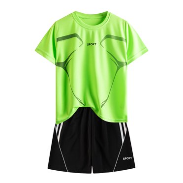 TIWEKE Soccer Jerseys for Boys,Boy's Short Sleeved Running Suit Casual Quick Drying Clothes for Boys and Girls Summer T Shirt Shorts Two Piece Set,Teen Boys Gym Shorts and Shirt Set for 9-10 Years