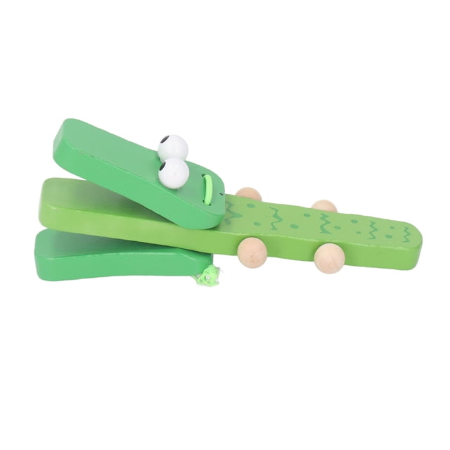 Cartoon Animal Castanets Toy, Musical Educational Wooden Hand Castanets Toy For Kids Green
