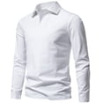 thumbnail image 2 of Chandails d'Hiver pour Femmes Mode Homme Décontractée Couleur Unie Manches Longues Col Rabattu Chemisiers Chemises Tenues d'Automne pour Femmes P-59 Blanc 4TG, 2 of 4