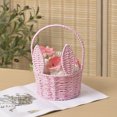 thumbnail image 4 of Lksixu Easter Baskets for Kids, Small Rattan Woven Easter Bunny Basket with Handle, Portable Lightweight Easter Eggs Hunting Basket Rustic Farmhouse Decorative Flower Basket Spring Decor for Home, 4 of 9