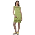thumbnail image 2 of Moomaya Cotton Solid WoMen's Back Slit Outfit Sleeveless Scoop Neck Shift Dress, 2 of 5
