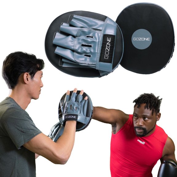 Mitaines d’entraîneur GoZone – Mitaines de boxe de précision – Noir/gris
