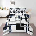 thumbnail image 1 of YST Couette Rayée Bleue pour Enfants Garçons Filles, Literie Géométrique Très Grand, Ensembles de Literie à Texture Léopard, Courtepointe Réversible Abstraite avec 2 Taies d'Oreiller Déco de Chambre, 1 of 5