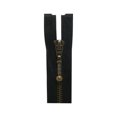 thumbnail image 3 of COSTUMAKERS One-Way Separating Zipper #5 Antique Brass Metal Teeth 65 cm (25.6 in) Black, tab pull, 3 of 4