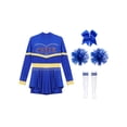 thumbnail image 3 of Aislor Tenues de Cheerleading pour Filles Enfants Costume de Cosplay Chef de Cheer Halloween Robe de Danse de Fête Rave Bleu 12, 3 of 7