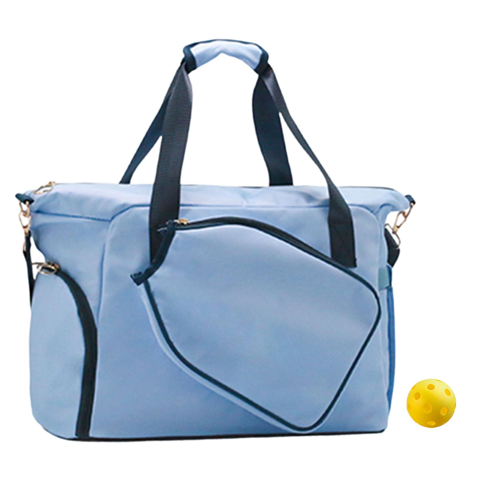 Lipstore Sac pour Raquette de Pickleball Sac Bandoulière avec Fermeture Éclair Sac de Transport Portable Ajustable Bleu Ciel