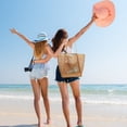 thumbnail image 4 of Mesh Tote Bag Large Mesh Beach Bag Reusable Beach Bag Waterproof Sandproof Base Shoulder Beach Bag with Sturdy Shoulder Strap for Holiday Beach Picnic  17.3 x 15.7 x 5 in, 4 of 9