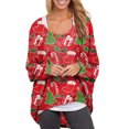 thumbnail image 5 of Long Cardigan de Noël Col Rond Chandails en Molleton pour Femmes Imprimé Élan Mignon Manches Longues Chemises d'Automne Cols Décontractés Chandail Tops en Solde, 5 of 5