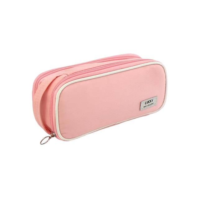 tredstone Linen Durable Pen Bag With Six Layers Of Classified Storage For Easy Organization Large Pencil Case pink