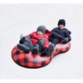 thumbnail image 4 of Pathfinder 61" Inflatable Unisex Double Snow Tube with winter plaid graphics, for ages 3 – 6 years, 4 of 5