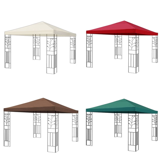 Gazebo Top Replacement Outdoor Patio Umbrella Cover Waterproof Replacement Top Polyester Sunshade Canopy, Beige