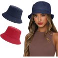 thumbnail image 1 of ORUYROP Bucket Hat for Women Men, Reversible Cotton Summer Sun Beach Fishing Cap Solid Color Style, 1 of 5