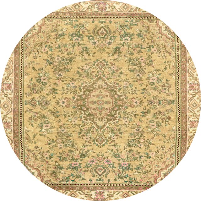 Ahgly Company Tapis d'Intérieur Ronds Abstraits Brun Cannelle, Tapis de Zone Abstraits, 3 Pieds Rond