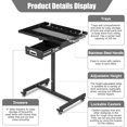 thumbnail image 4 of Eastvita Towallmark Table Mobile Roulante pour Outils avec Roues - Tiroirs à Hauteur Réglable Capacité de 300 Lb 29x20x34 Pouces Noir pour Garage Atelier, 4 of 5