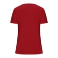 thumbnail image 4 of Jsaierl Womens Button Front Tops Solid Color Short Sleeve V Neck Shirts Basic Summer Relaxed Blouses Casual Going Out Holiday Tees, 4 of 5