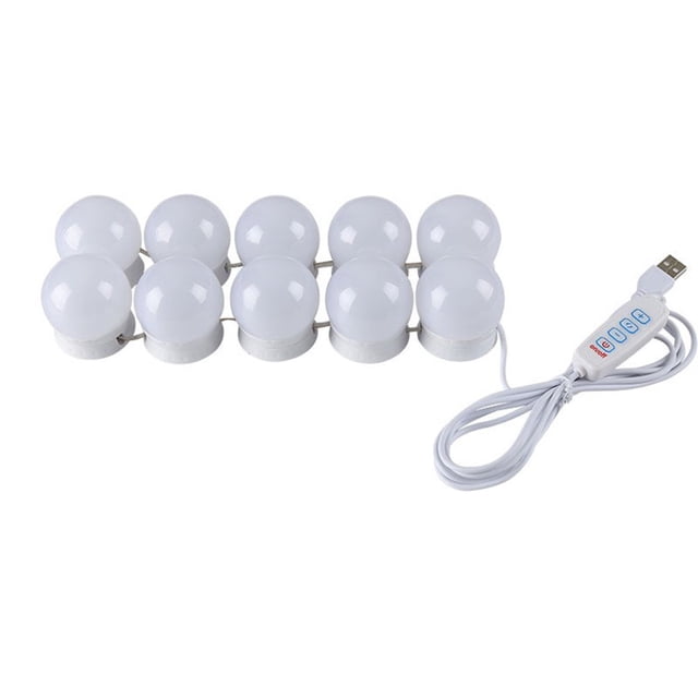 POINTERTECK USB Powered LED String Lights Dressing Table Self-Adhesive Vanity Mirror Bulb Bedroom Restroom Beauty Salon Makeup Lighting
