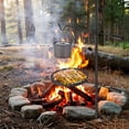 thumbnail image 3 of Heavy Duty 360° Swivel Campfire Grill for Fire Pit – Adjustable Height Alloy Steel Cooking Grate, Includes Carry Bag and Hook – Portable Open Fire BBQ Rack for Outdoor Barbecue, Camping, Garden, 3 of 7