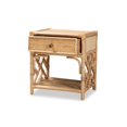 thumbnail image 2 of Baxton Studio Table de Chevet Moderne Bohème en Rotin Naturel Marron 1-Tiroir, 2 of 5