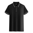 thumbnail image 1 of MAWCLOS Polo T-Shirt Garçon Coupe Ajustée Hauts Homme Manches Courtes Décontracté Bureau Haut Noir 4TG, 1 of 2
