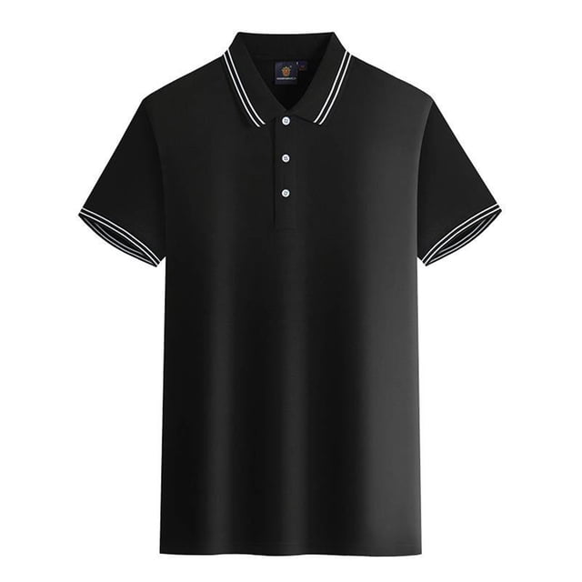 MAWCLOS Polo T-Shirt Garçon Coupe Ajustée Hauts Homme Manches Courtes Décontracté Bureau Haut Noir 4TG