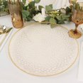 thumbnail image 1 of HLONK 10 Pack Glitter Gold Clear Hammered Plastic Charger Plates  Round Disposable Serving Plates With Gold Rim - 13”, 1 of 11