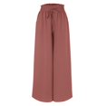 thumbnail image 3 of GZWYHT Wide Leg Pants,Palazzo Pants,Women's Wide Leg Pants Flowy Ruffle Solid Color Drawstring Waist Pants,Flowy Pants,High Waisted Pants,Sweatpants Women,Watermelon red,M, 3 of 4