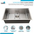 thumbnail image 4 of 32 Inch KABCO 16 Gauge Large Deep Modern Single Bowl Undermount Stainless Steel Workstation Kitchen Sink Work Station Sink Combo, 4 of 4