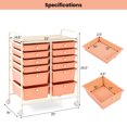 thumbnail image 3 of Costway 12-Drawer Rolling Storage Cart with 2 Sizes Plastic Drawers Skin Pink, 3 of 10