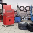 thumbnail image 2 of Gymax 2 in 1 Rolling Cabinet Storage Organizer Chest Box Garage 6 Drawer Toolbox Red, 2 of 10