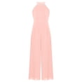 thumbnail image 3 of Sxiwei Combinaison Plissée Sans Manches pour Filles avec Perles et Strass Robes de Filles Fleurs Rose 8, 3 of 5