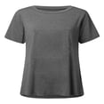 thumbnail image 2 of T-shirt à Manches Courtes pour Femmes, Hauts Grande Taille, Tunique Décontractée à Col en V, Blouse Ample, 2 of 2