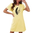 thumbnail image 4 of Tnhcen Robe Grande Taille à Imprimé Mignon, Manches Courtes, Col Rond, Vêtement de Nuit, Polyester Spandex Extensible, P-2TG, pour Détente Quotidienne/sommeil Confortable, 4 of 6