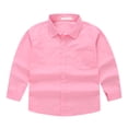 thumbnail image 1 of vdgthytj Toddler Boys Girls Button down Shirts Kids Long Sleeve Casual Solid Color Tops Fall Spring Blouse, 1 of 7