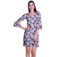 thumbnail image 1 of Moomaya Robe Courte Imprimée pour Femmes, Manches Évasées, Coupe Droite, Robes pour Femmes, Vêtements d'Été Décontractés, 1 of 6