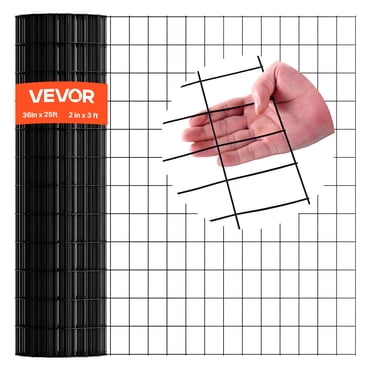 VEVOR Toile de Quincaillerie 36 Po x 25 Pi, Rouleau de Treillis en Fil Galvanisé 2 x 3 Po 16 Gauge, Clôture en Fil de Poulet Enduite de Vinyle Résistante aux Intempéries, Clôture de Jardin Soudée Robuste pour Plantes pour Cage à Lapin Serpent
