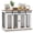 White, variant on PawHut 47in Dog Crate Furniture with Divider Panel, Wooden Dog Kennel TV Stand for Large Breeds, Pet House Side Table for 2 Small Breeds with 2 Rooms Design, 2 Sliding Doors, Oak