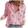 thumbnail image 3 of Pompotops T-shirt à Manches Longues Décontracté Imprimé Mode pour Femmes Blouse en Lin en Solde, 3 of 7