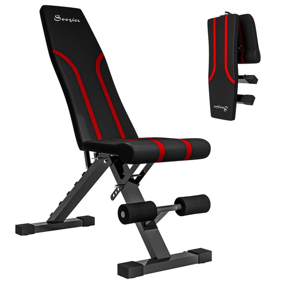 Soozier Foldable & Adjustable Weight Bench Exercise Bench for Home Gym