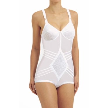 Women's Rago 9051 Shapette Body Briefer with Contour Bands (White 44DD)