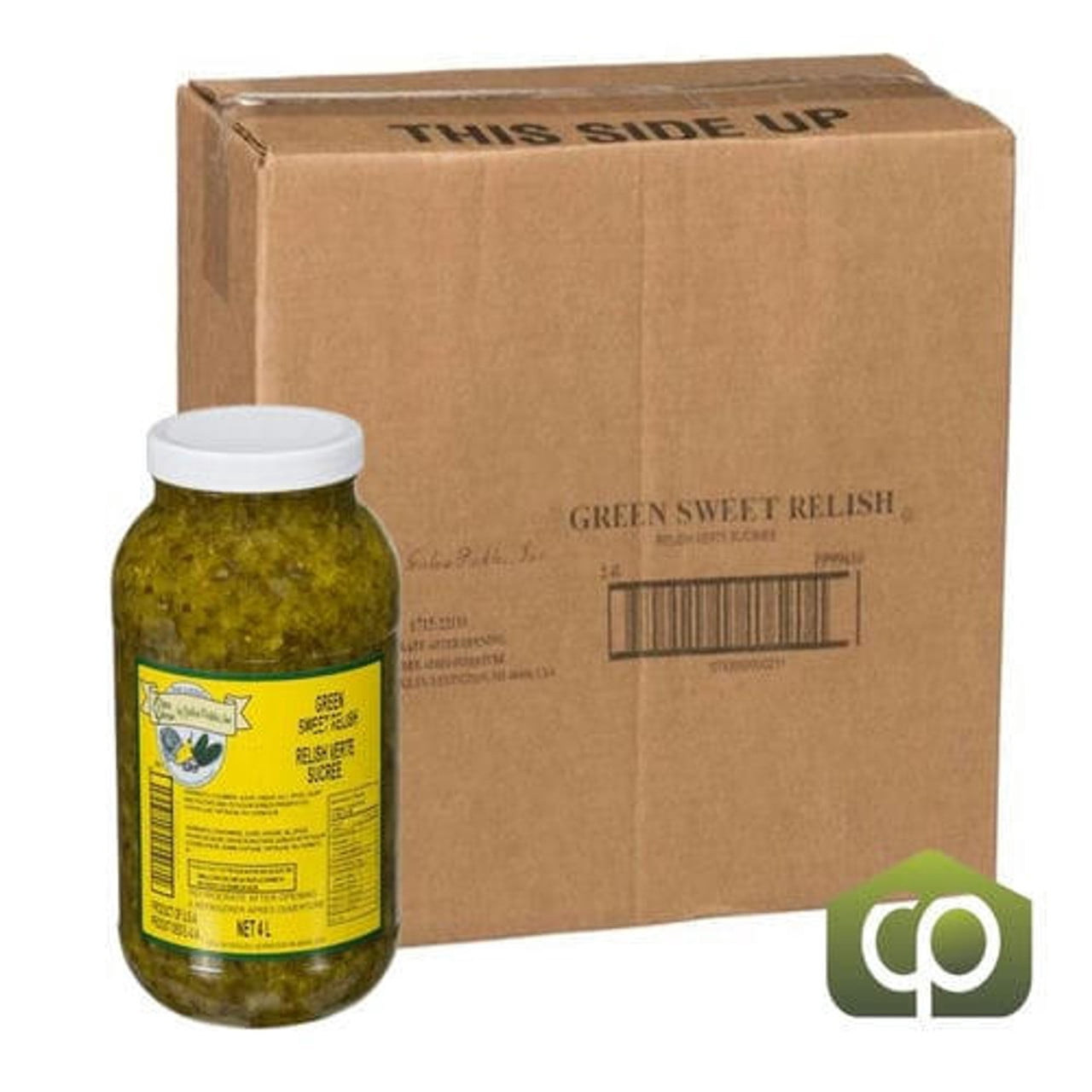 Cool Crisp Sweet Green Relish 4 LT (2/Case) - 8.8 lbs