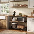 thumbnail image 4 of Royalbelle Black+Brown Kitchen Island with 3-Tier Storage Shelf, Sturdy Steel Frame, 4 of 7
