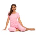 thumbnail image 1 of MINTLIMIT Ensembles de Pyjama Unis pour Femmes, Hauts à Manches Courtes et Pantalons Capri, 1 of 4