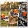 thumbnail image 4 of Solar Portable Misting Camping Fan with Remote, Oscillating Spray Fan with Night Light, Orange, Rechargeable USB Solar Panel, 6 in, 4 of 6