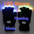 thumbnail image 1 of Flashing Gloves Glow 7 Mode LED Rave Light Finger Lighting Mitt Black, 1 of 4