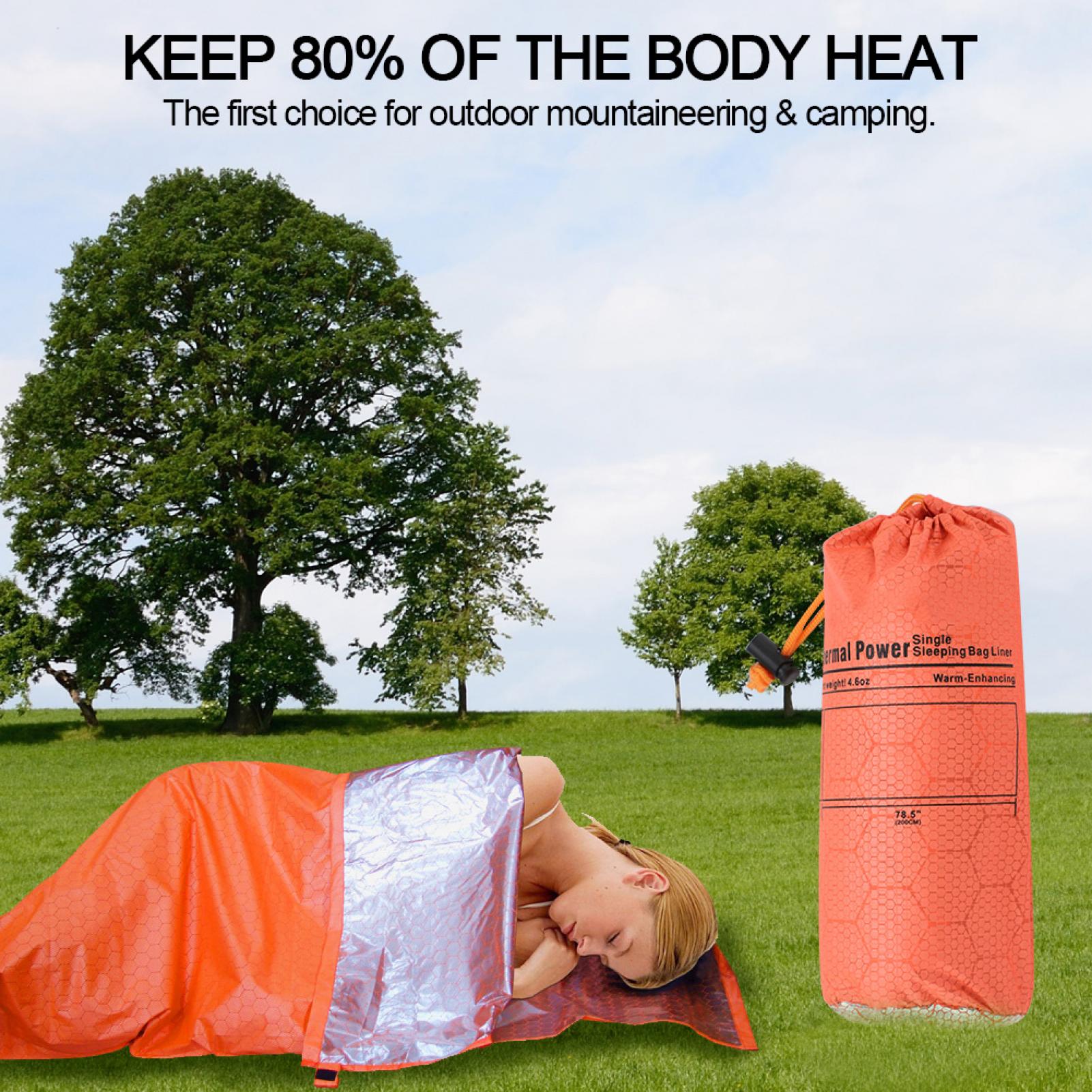 Cergrey Outdoor Portable Mountaineering Camping Warm Envelope Type Single Sleeping Bag Orange, Outdoor Sleeping Bag, Camping Sleeping Bag