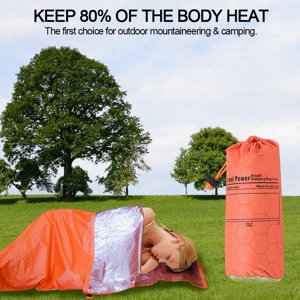 Cergrey Outdoor Portable Mountaineering Camping Warm Envelope Type Single Sleeping Bag Orange, Outdoor Sleeping Bag, Camping Sleeping Bag