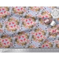 thumbnail image 2 of Soimoi Rayon Fabric Floral,Hummingbird & Squirrel Animal Decor Fabric Printed Yard 42 Inch Wide, 2 of 3