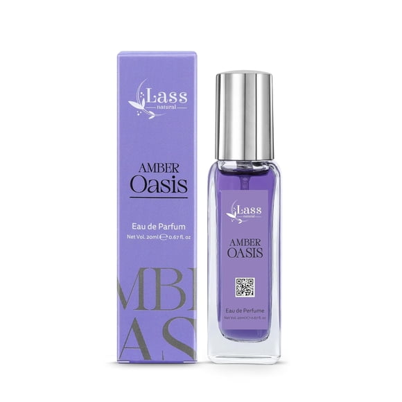 Lass Naturals Amber Oasis Eau De Parfum For Women 20ml, 0.67 Fl.oz. | Long Lasting Luxury Perfume For Girls - With Lavender, Guaiac Wood & Cinnamon Notes | Perfect Gift For Wife, Girlfriend